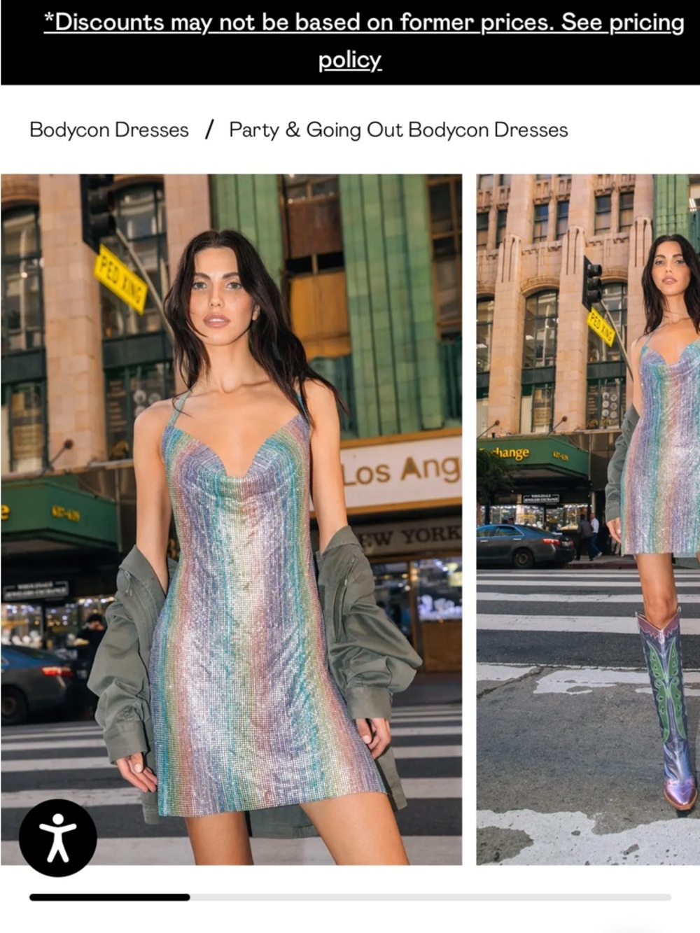 Nasty Gal Iridescent Rainbow Mini Slip Dress